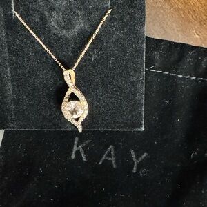 Le Vian Peach Morganite Necklace 5/8 ct tw Diamonds 14K Strawberry Gold